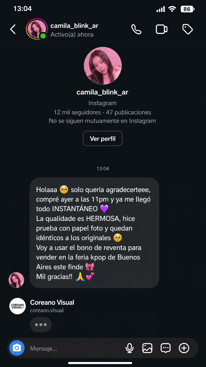 Depoimento Instagram DM